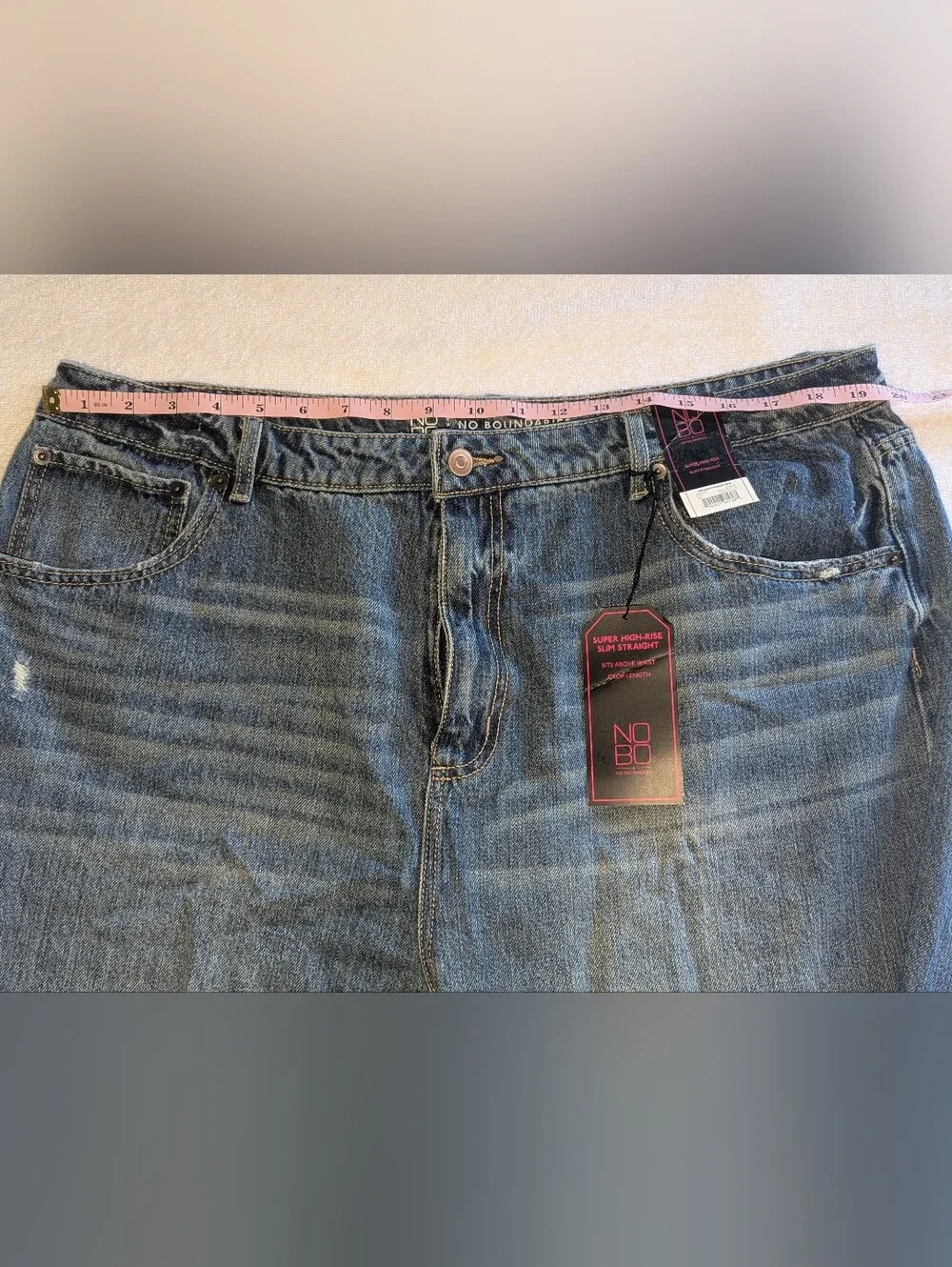 NOBO Distressed Super High Rise Slim Straight Crop Jeans 21